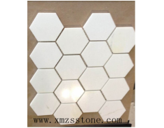 white marble mosaic paving for path decoration